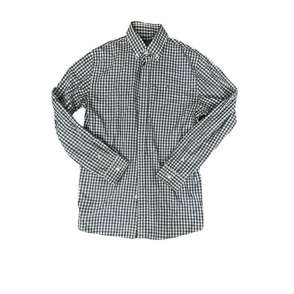 Vineyard Vines boys XL 18 whale shirt polo blue gingham long sleeve - Picture 1 of 4